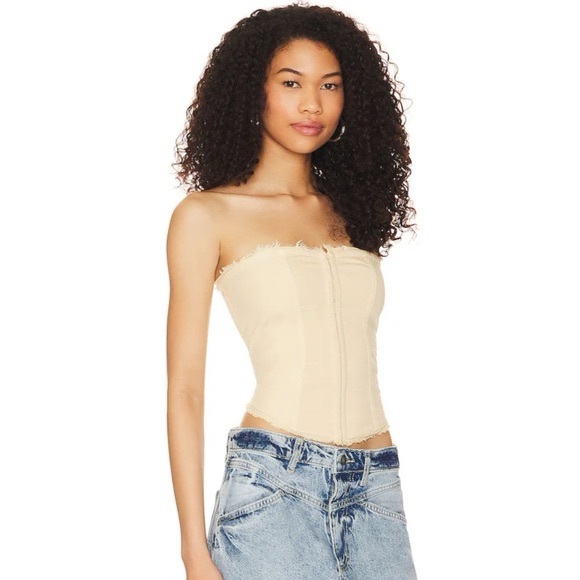 Free People x REVOLVE Just A Minute Tube Top in Peach Sands - Picture 3 of 8